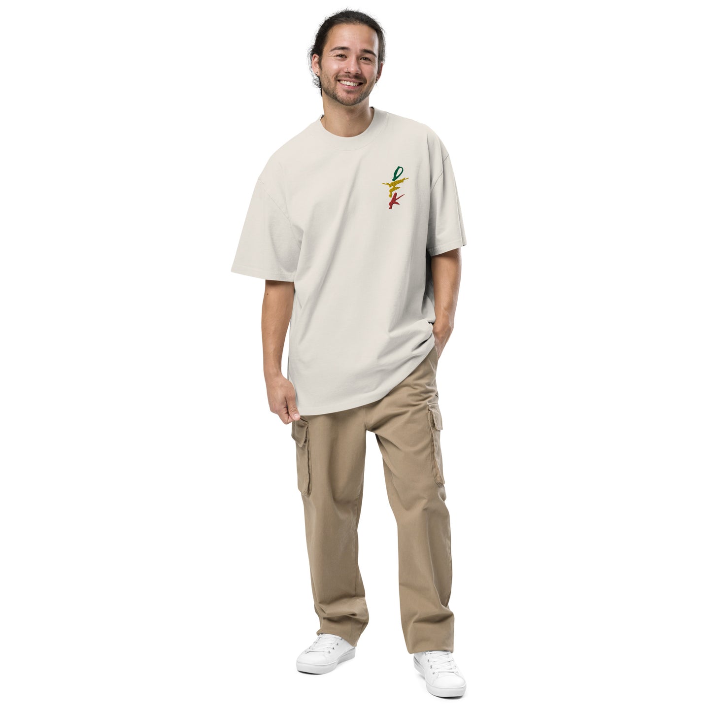 DFK Funk Emblem Oversized T-Shirt Faded Bone