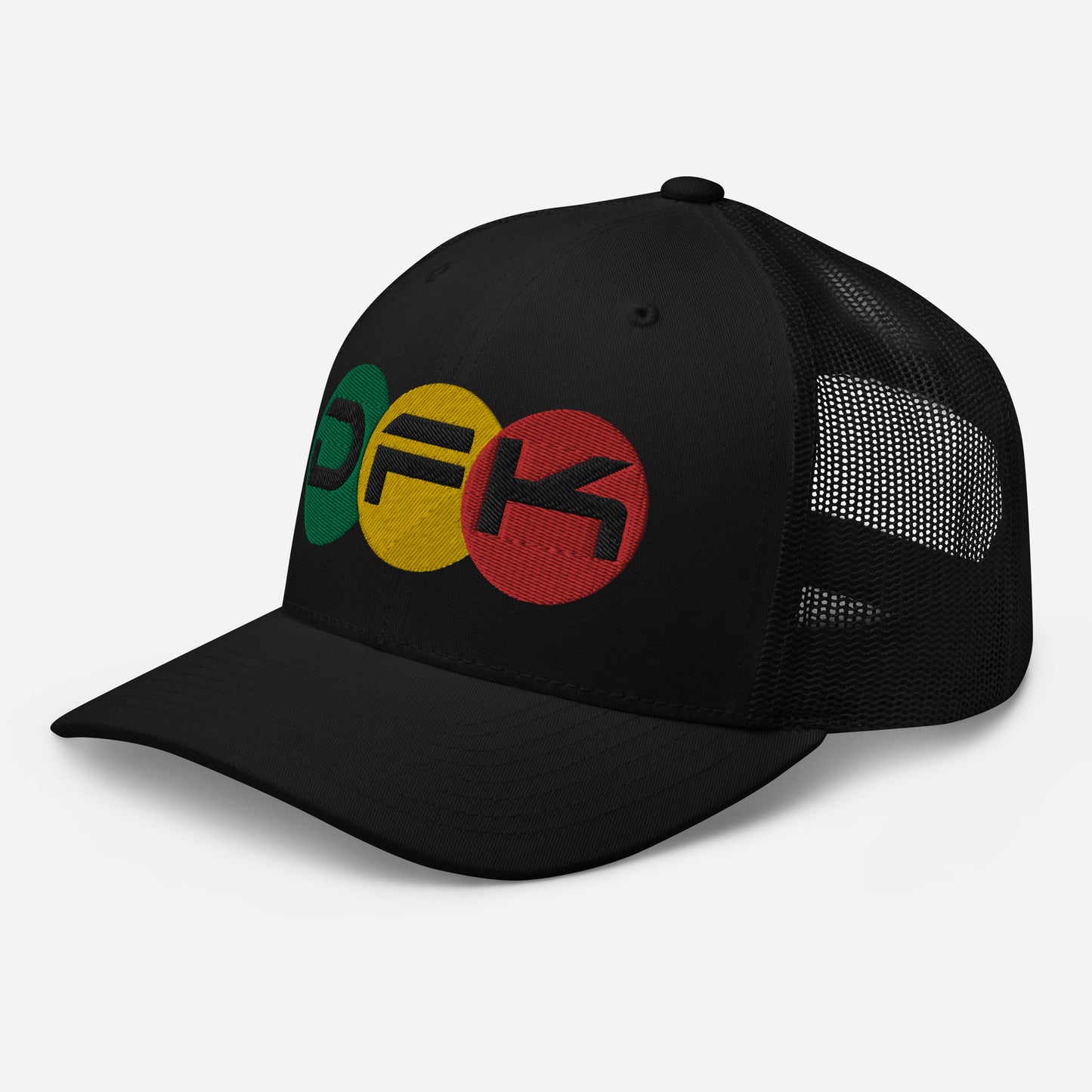 DFK (Rasta-Circles) Black Trucker Cap