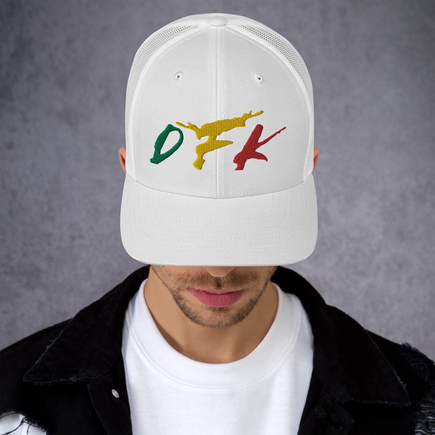 DFK (Rasta-Funk)  White Trucker Cap